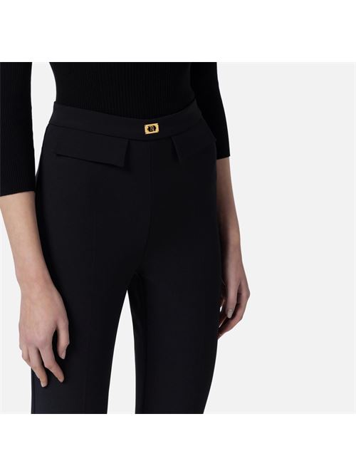 Pantaloni slim in crêpe con placca logo ELISABETTA FRANCHI | PA07751E251E2110